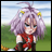 Pixelated anime-style character with purple hair and yellow accessories standing in a grassy field under blue sky, next to black background with white text "Anime IM" and stylized signature.