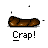 Six pixelated brown poop icons arranged in two of three, each labeled "Crap!" with a white underline on gray background