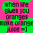Pixelated text on a pink and green background with repeated phrases about oranges and orange juice.