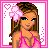 A 5x5 contact sheet of pixel art frames showing a cartoon woman in pink bikini with flower hair accessory, some frames displaying full body, partial views, and text "summer sweets" on white backgrounds with pink heart borders.