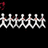 Pixelated white stick figures holding hands in a on black background, with orange text blocks on red background
