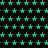 cyan star-shaped icons on a black background with a gray corner overlay