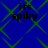 Blue background with green diamond-shaped lattice pattern and four identical black text blocks reading 'its spiky' in pixelated font.