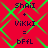 Red background with green diamond-shaped pattern and dark purple text reading 'Shai + Vikki = BFFL' repeated in four identical sections