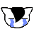 Two side-by-side cartoon cat head icons with black and white fur, closed eyes, and blue tears streaming down their cheeks against a gray background.