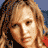 A 4-frame contact sheet of a pixelated animated icon featuring a woman with long wavy hair in various poses and expressions, alongside the text "Coolbuddy.com" on a white background.