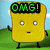 Pixelated yellow toast character with white eyes and black limbs stands on green grass under blue sky, displaying sequential text overlays.