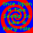 Four identical display green text 'Once Upon A Time Seems So Like A Fairy Tale' over red and blue spiral backgrounds