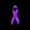 purple ribbon icons in various states of animation against a black background, with some ribbons fully formed and others partially folded or twisted