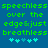 Green pixelated text on blue background with cyan heart symbols below, showing two identical side-by-side layouts.