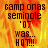 Pixelated text on a fiery orange-yellow background with a gray rectangle in the bottom-right corner.