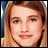 Pixelated of four sections: top-left shows a person with light brown hair, top-right displays text "EMMA Roberts IS MY" in pink and gray, bottom-left has "B.F.F." on a pink circle, bottom-right is blank white