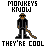 Pixel art image with text above and below a central figure holding a long object.