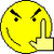 A pixelated yellow smiley face with a middle finger gesture and the text "Fuck You Bitch" in bold black letters on a white background.