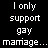 Animated sequence showing a pixelated image of two people in a close embrace with text overlays about gay marriage and attraction.
