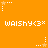 Orange background with repeated white text 'WALSHY<3x' and star-shaped pixel art elements in static and animated states.