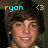 Pixelated image of a person with dark hair and light skin, featuring blue text 'ryon' and '<3' at the top.