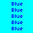 Blue text 'Blue' repeated in a on cyan and blue backgrounds with no visible animation changes