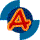 Animated contact sheet showing three sequential frames of a blue and red triangular icon with orange outline rotating against white background.