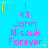 A static image with a bright blue background featuring repeated text and symbols in pink, purple, and yellow.
