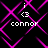 Pixelated icon with black background and pink geometric lines, displaying 'i <3 connor' text in white.