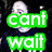 Animated icon shows a person in dark clothing with text overlays changing across frames, displaying 'cant wait' and 'for summer' on colored backgrounds.
