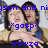 Two people in a close embrace with one person's arm extended forward, overlaid with blue pixelated text reading 'they distract me from breathing...'