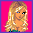 Pixel art contact sheet showing six frames of an animated buddy icon with a blonde woman in green attire and text reading "Your boyfriend is a really good kisser" on pink background.