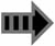 A black arrow-shaped icon with a gray border and three vertical black bars on the left side, showing sequential animation frames where yellow highlights shift across different bar positions.