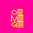 Pixelated yellow 'M' and 'G' letters with striped vertical shapes on a bright pink background, partially overlaid by a teal horizontal bar in some views.