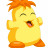 A pixelated yellow cartoon character with orange hair and feet stands on a white background, next to green text reading "Original Icons .com" on a dark green background.