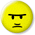 A 50x50 pixel buddy icon split into two sections: a yellow emoji face on the left and green text on a dark background on the right, with visible pixelation and dithering effects.