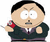 Pixelated cartoon character with black hair, wide eyes, and a dark green jacket holding a red object against white background.
