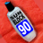 Pixelated image of a bottle with blue cap and white body, featuring black text and large blue-and-white 'GQ' logo on red background.