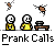 Pixel art animation of two yellow-shirted figures at a table with a phone, showing speech bubbles and text changes across frames.
