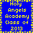 Blue background with yellow pixelated text reading "Holy Angels Academy Class of 2013" arranged in a pattern with repeating elements