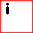 A 48x48 pixel buddy icon grid with three visible frames showing a black vertical bar, red heart shape, and black U-shape on white backgrounds with red borders.