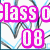 Pixelated icon with pink text overlays on a geometric background featuring blue and gray zigzag patterns.