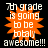 Four identical pixelated orange starburst shapes with white text reading "7th grade is going to be totally awesome!!!" on a black background.