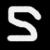Two white stylized S-shaped curves on a black background, with the left curve having sharp angles and the right curve appearing blurred.