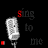 Animated contact sheet showing a sequence of 10 frames from an AOL Instant Messenger buddy icon featuring two microphones and changing text elements against a black background with "sing to me" watermarks.