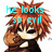 Pixelated character with spiky brown hair, hand near face, cyan text overlay reading 'he looks so evil' on white background.