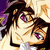 Pixelated anime-style character with brown hair and purple eyes, next to pink text reading 'mah sexy luv' on black background.