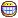 Pixelated 18x18 buddy icon featuring a stylized character with yellow face, purple headband, and blue-and-white grid-like lower section on gray background.