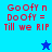 Pixelated text reads 'Goofy n Doofy = Till we RIP' on blue backgrounds with a star icon changing color.