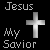 Two side-by-side pixelated images of 'Jesus My Savior' text and a cross, with the right image showing brighter lighting effects.