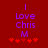 Red background with purple text reading 'I Love Chris M' and red heart symbols below, showing two states where the third heart changes from solid to outlined.