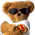 Pixelated teddy bear wearing sunglasses and a white tank top with red emblem on chest, next to green background with "Original Icons .com" text in bright green pixel font.