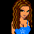Pixelated cartoon woman in blue top with white star, brown curly hair, and visible cleavage on black background with blue text "I am Single So Call Me" surrounded by asterisks.