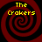 Four identical red and black spiral patterns with yellow text reading "The Crokers" arranged in a on a dark background